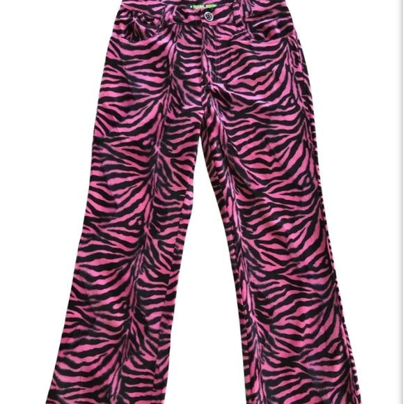 Tunnel Vision Fifi Faux Fur Pink Zebra Pants 2X - Picture 2 of 3